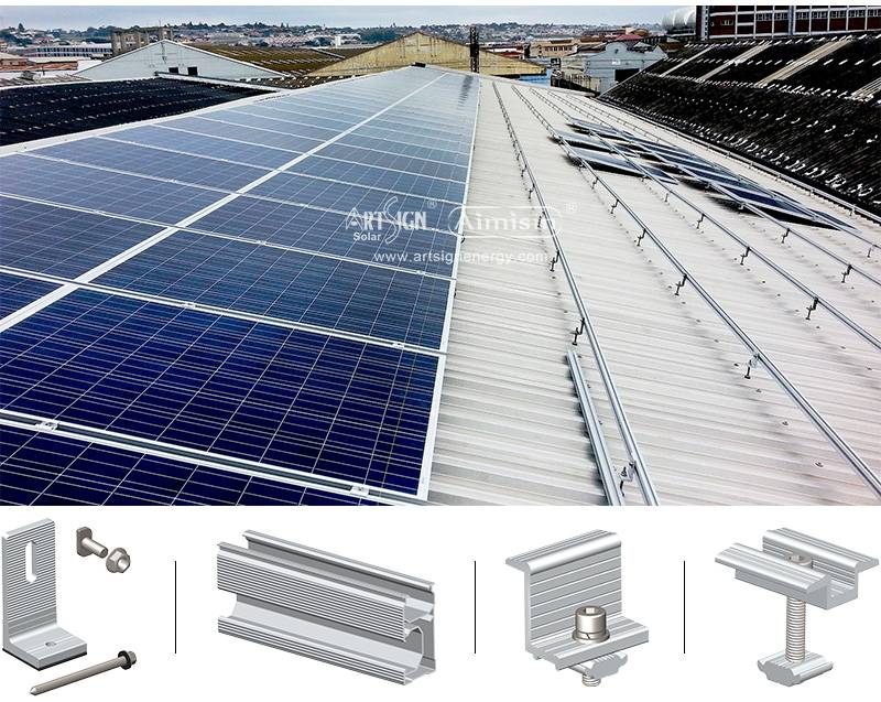 Soportes de montaje solar de pie en L para techo de hojalata/metal