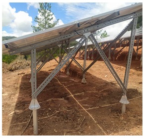 Estructura de tierra solar con tornillo de tierra