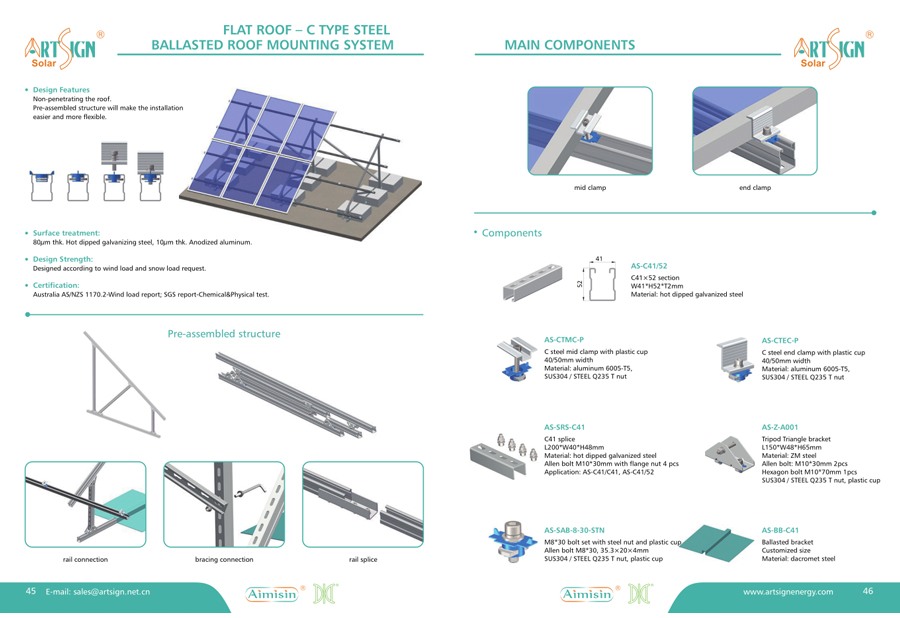 Estanterías fotovoltaicas de techo plano