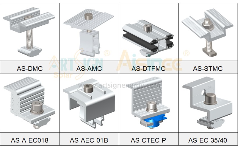 solar panel mid-end clamp