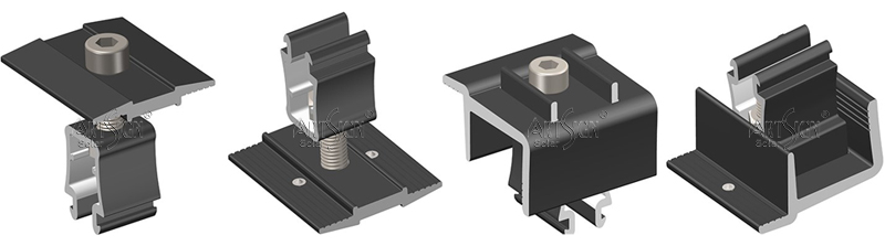 adjustable end clamps with grounding pin