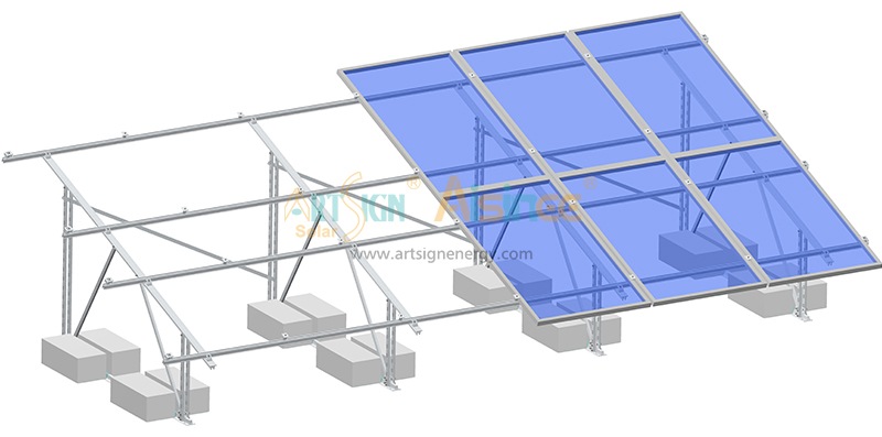 Concrete ballasted mounting structures