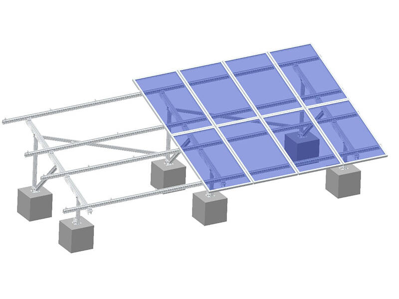 De aluminio de energía solar de tierra sistema de montaje - 2 ranuras U viga 