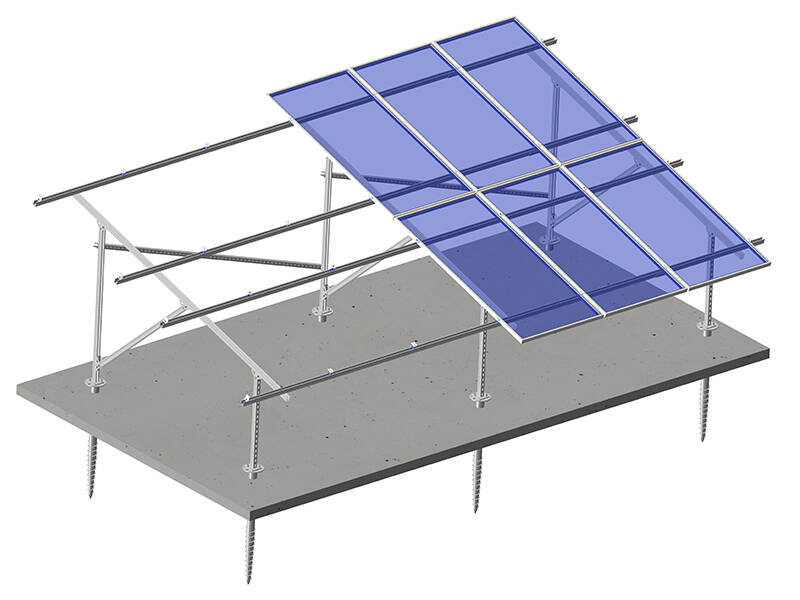 Soporte de suelo solar trasiego de acero galvanizado tornillo 