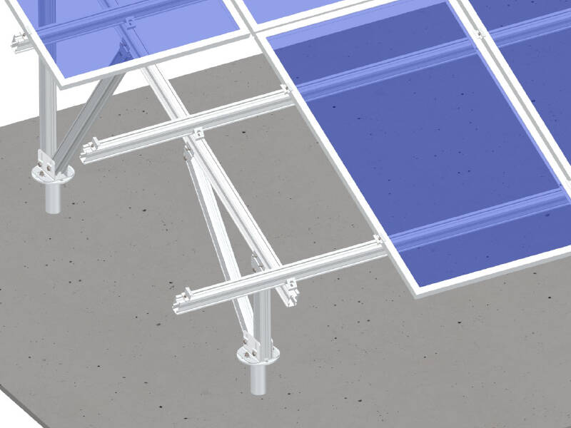 De aluminio de los paneles solares de tierra sistema de montaje - Rectángulo de la viga 