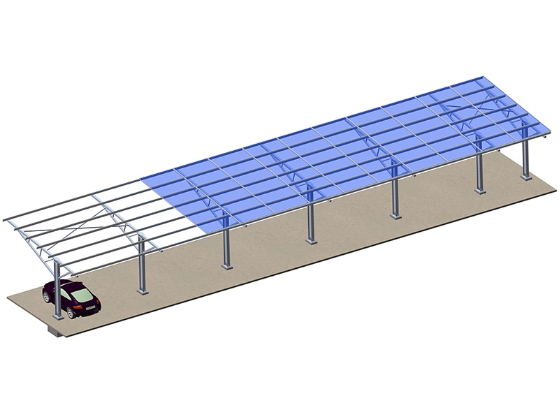 Estructuras de montaje para carport de paneles fotovoltaicos - Carport solar de un solo poste 