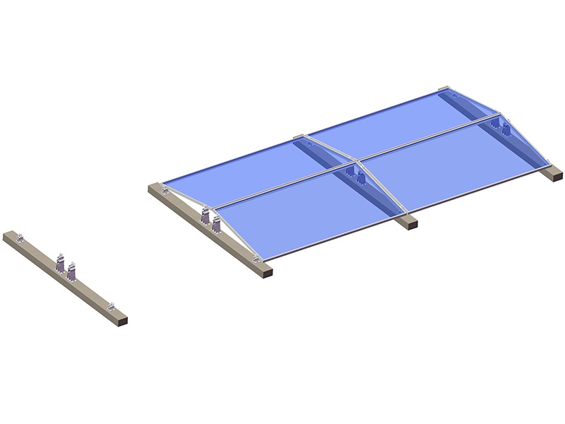 sistema de montaje de techo plano solar este-oeste 