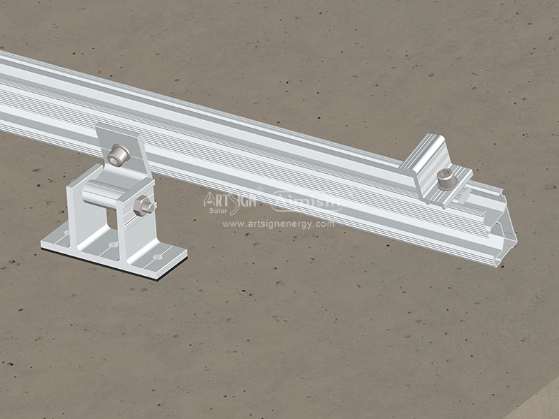 Montaje de panel solar ajustable de aluminio de techo plano 