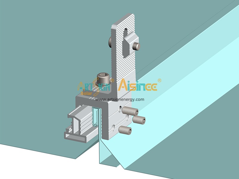 Soporte de montaje con clip para techo de junta de panel solar
