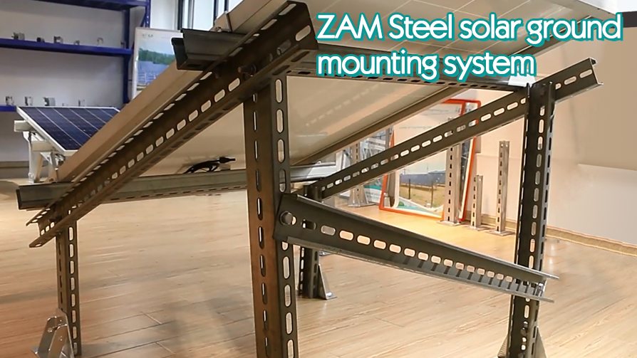 Sistema de montaje de suelo solar de acero ZAM
