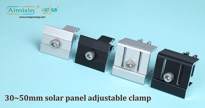Abrazadera media y final ajustable de aluminio solar de gran oferta para montaje en panel solar