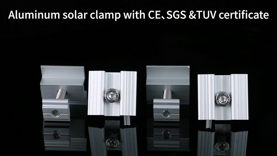 Abrazaderas medias solares de montaje en panel fotovoltaico de aluminio